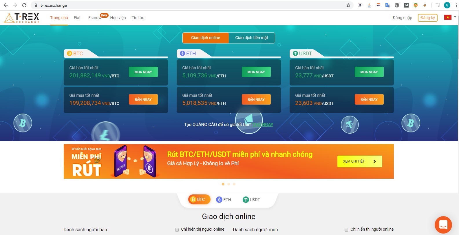 Truy cập vào sàn T-Rex