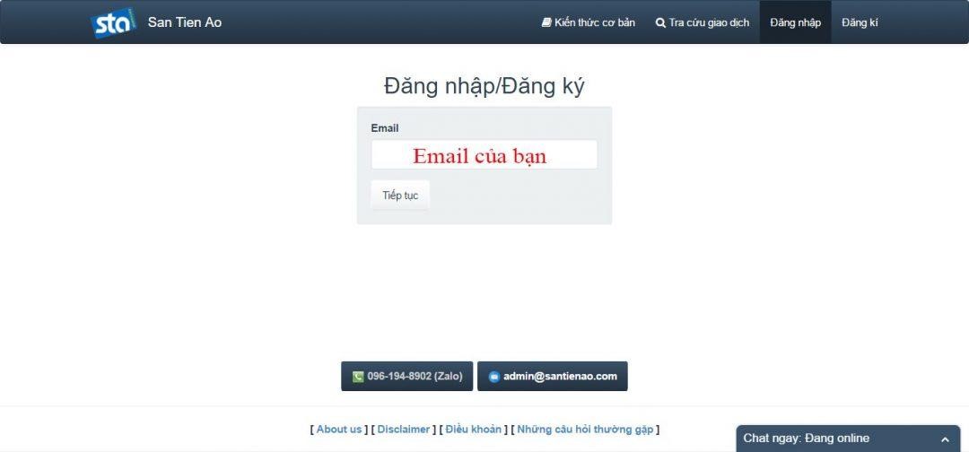 Xác nhận Email trên santienao