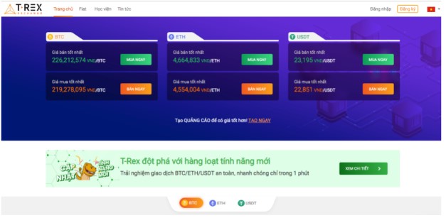 sàn giao dịch bitcoin t-rex